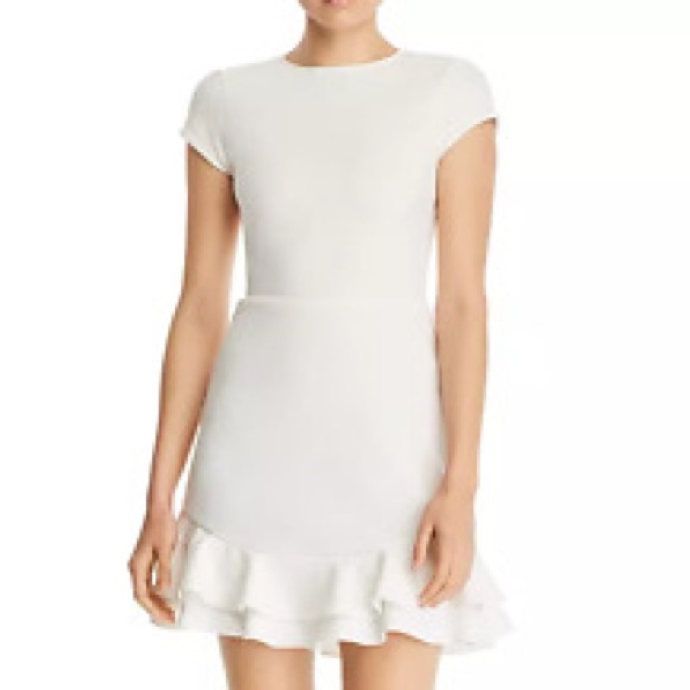 Aqua White Sleeved Mini Dress
